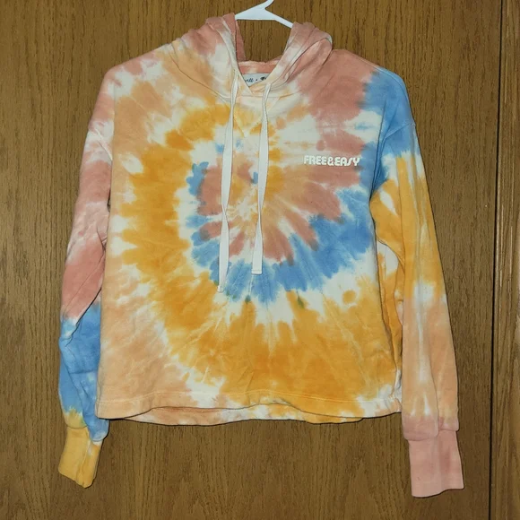 Madewell Tie-Dye Hoodie in Orange and White - Picture 3 of 6